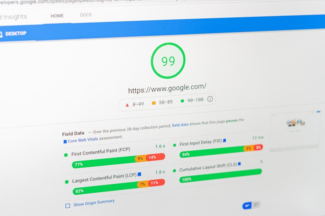 Core Web Vitals and website performance optimization using PageSpeed Insights
